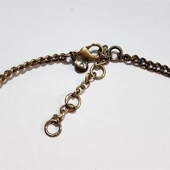 J. Crew Antique Gold Clear‎ Starburst Art Deco Necklace - Picture 8 of 8
